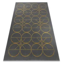 Exclusive EMERALD Carpet 1010 glamour, stylish circles grey / gold