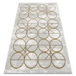 Exclusive EMERALD Carpet 1010 glamour, stylish circles cream / gold