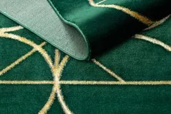 Dywan EMERALD ekskluzywny 1010 glamour, stylowy koła butelkowa zieleń / złoty