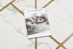 Dywan EMERALD ekskluzywny 1012 glamour, stylowy geometryczny, marmur krem / złoty