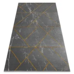 Exclusive EMERALD Carpet 1012 glamour, stylish geometric, marble grey / gold