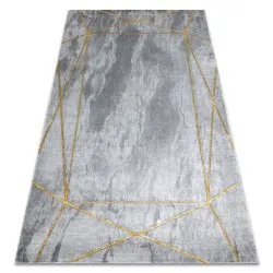 Exclusive EMERALD Carpet 1022 glamour, stylish geometric, marble grey / gold