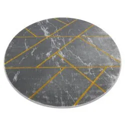 Exclusive EMERALD Carpet 1012 circle - glamour, stylish marble, geometric grey / gold