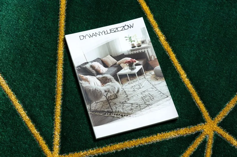 Dywan EMERALD ekskluzywny 1013 koło - glamour, stylowy geometryczny butelkowa zieleń / złoty