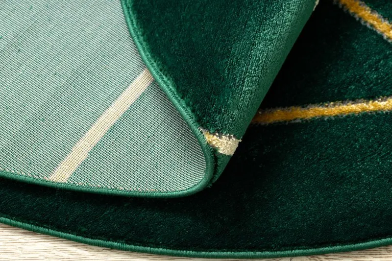 Dywan EMERALD ekskluzywny 1013 koło - glamour, stylowy geometryczny butelkowa zieleń / złoty