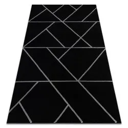 Exclusive EMERALD Carpet 7543 glamour, stylish geometric black / silver 