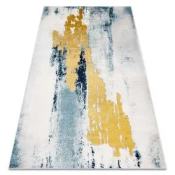 Exclusive EMERALD Carpet 1025 glamour, stylish vintage blue / gold