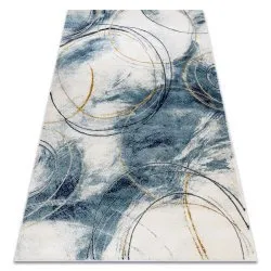 Exclusive EMERALD Carpet A0087 glamour, stylish circles blue / gold