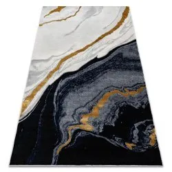 Exclusive EMERALD Carpet 1017 glamour, stylish marble navy / gold
