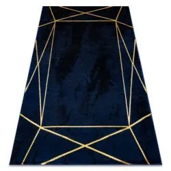 Exclusive EMERALD Carpet 1022 glamour, stylish geometric navy / gold