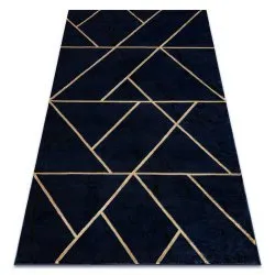 Exclusive EMERALD Carpet 1012 glamour, stylish geometric navy / gold