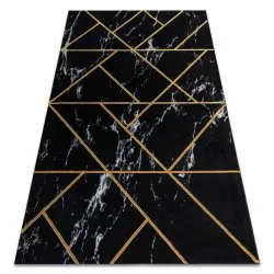 Exclusive EMERALD Carpet 2000 glamour, stylish geometric, marble black / gold