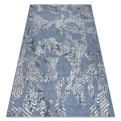 Carpet Structural SOLE D3841 hexagons - Flat woven blue / beige 