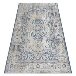 Carpet Structural SOLE D3871 Ornament, frame - Flat woven blue / beige 
