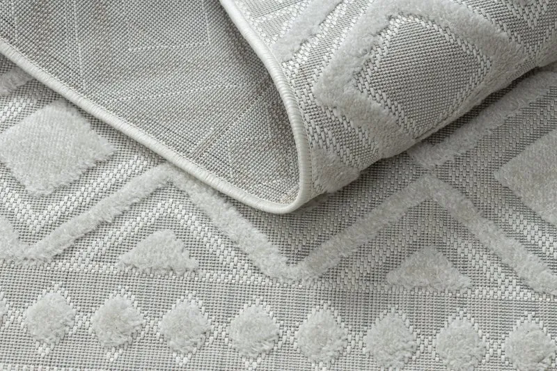 Dywan Strukturalny SOLE D3851 Boho, romby - płasko tkany beż