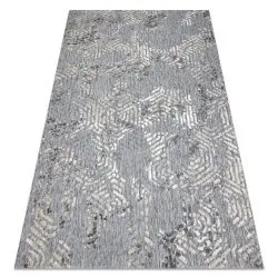 Carpet Structural SOLE D3842 hexagons - Flat woven grey / beige 