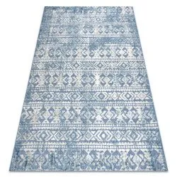 Carpet Structural SOLE D3732 Aztec, diamonds - Flat woven blue / beige