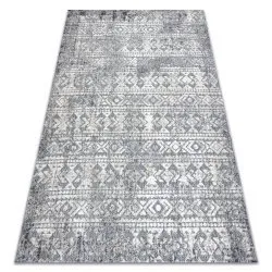 Carpet Structural SOLE D3732 Aztec, diamonds - Flat woven grey / beige