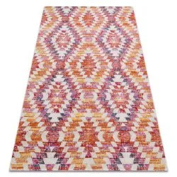 Modern carpet MUNDO D7951 diamonds 3D outdoor pink / beige