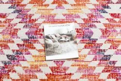 Dywan nowoczesny MUNDO D7951 romby 3D outdoor różowy / beż