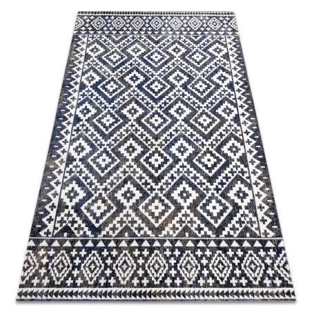 Dywan nowoczesny MUNDO E0561 romby, zygzak 3D outdoor niebieski / beż