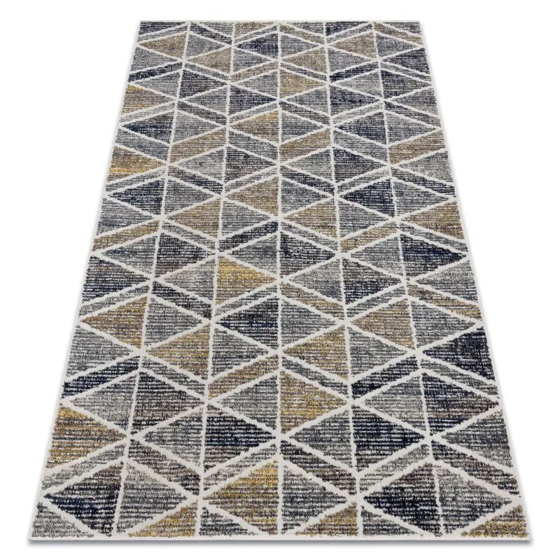 Dywan nowoczesny MUNDO D7891 romby, trójkąty 3D outdoor szary / beż