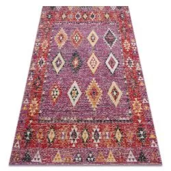 Modern carpet MUNDO D7701 diamonds boho outdoor pink / beige