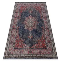 Modern carpet MUNDO E0551 ornament, frame vintage outdoor red / black