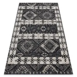 Modern carpet MUNDO E0651 ethnic outdoor beige / black