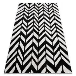 Modern carpet MUNDO E0571 herringbone outdoor beige / black