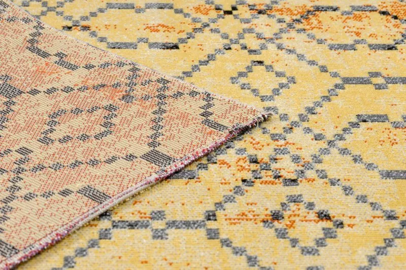 Dywan nowoczesny MUNDO D5751 glamour outdoor pomarańcz / czarny
