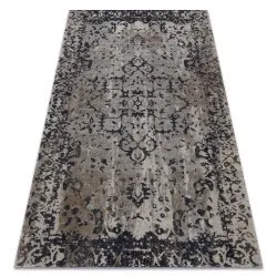Modern carpet MUNDO E0681 ornament, frame vintage outdoor beige / black