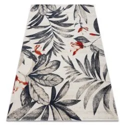 Modern carpet MUNDO E7181 leaves outdoor beige / blue