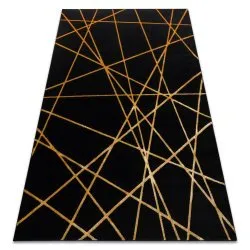 Modern GLOSS Carpet 406C 86 stylish, glamour, art deco, geometric black / gold