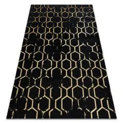 Modern GLOSS Carpet 407C 86 stylish, glamour, art deco black / gold