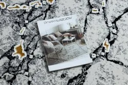 Dywan GLOSS nowoczesny  528A 58 Marmur, kamień, stylowy, glamour kość słoniowa / czarny