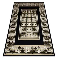 Modern GLOSS Carpet 6776 86 stylish, frame, greek black / gold