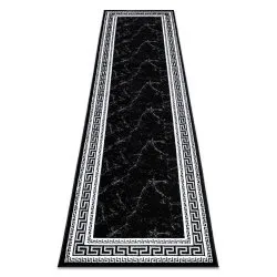 Modern GLOSS Carpet, Runner 2813 87 stylish, frame, greek black / grey