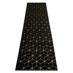 Modern GLOSS Carpet, Runner 409C 86 Cube stylish, glamour, art deco black / gold