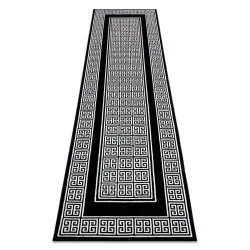 Modern GLOSS Carpet, Runner 6776 85 stylish, frame, greek black / ivory