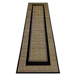 Modern GLOSS Carpet, Runner 6776 86 stylish, frame, greek black / gold