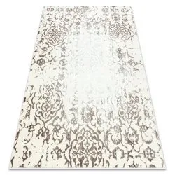 Carpet CORE 247A Ornament Vintage - structural, two levels of fleece, cream / brown