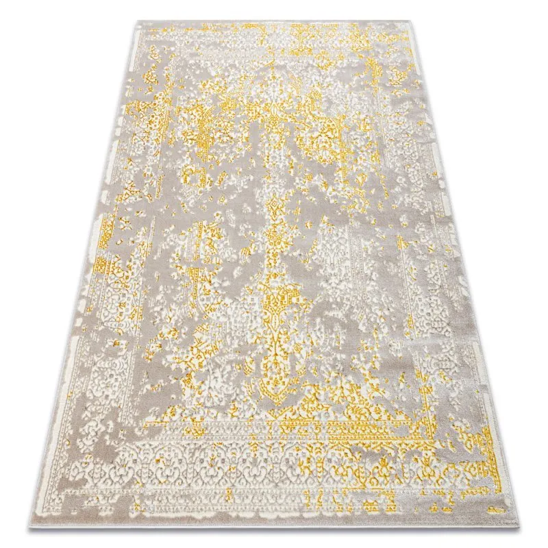 Dywan CORE 3807 Ornament Vintage - Strukturalny, dwa poziomy runa, beż / złoty