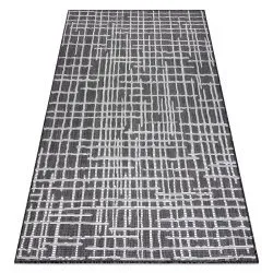 Carpet SISAL SION Trellis, Lines 22144 Flat woven black / ecru 
