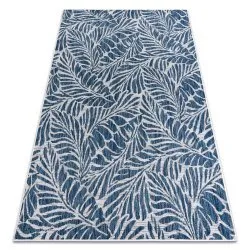 Carpet SISAL SION Leaves 22151 Flat woven ecru / navy