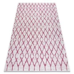 Carpet SISAL SION Trellis 22129 Flat woven ecru / fuchsia