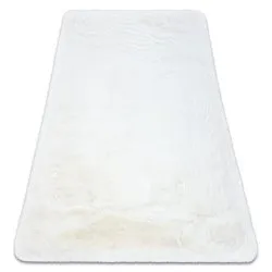 Modern washing carpet TEDDY shaggy, plush, very thick anti-slip ivory
