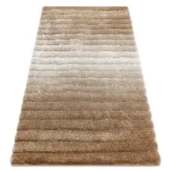 Modern shaggy carpet FLIM 007-B2 Stripes - structural beige