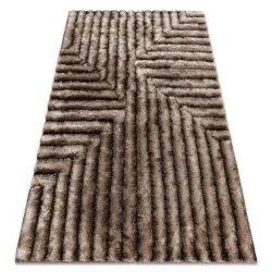 Modern shaggy carpet FLIM 010-B7 Maze - structural brown