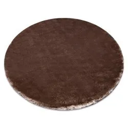 Modern washing carpet LAPIN circle shaggy anti-slip ivory / chocolate